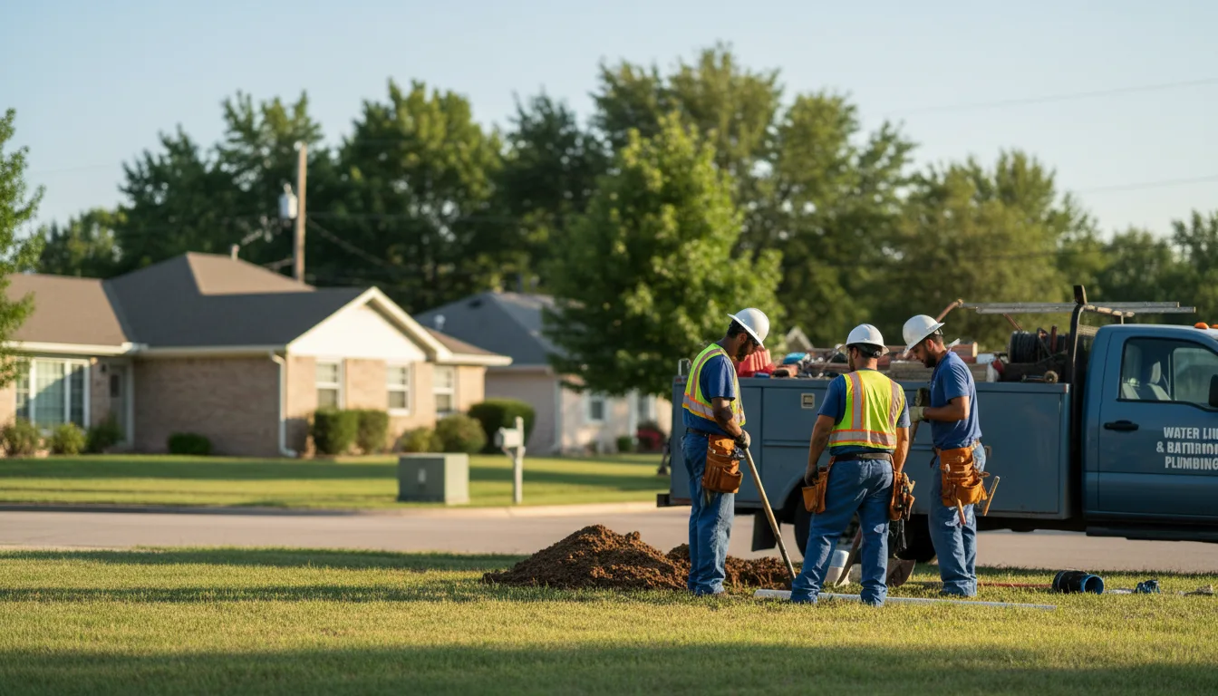 Residential water line and bathroom plumbing service in Leslie, AR